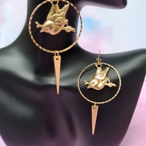 boucles d'oreilles oiseau printanier image 5