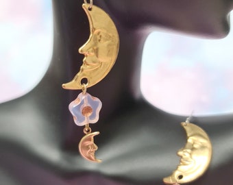 boucles d'oreille lune printanière