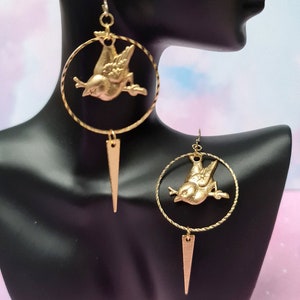 boucles d'oreilles oiseau printanier image 1