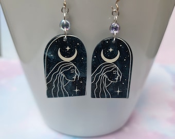 dream earrings of a young silver lunar girl