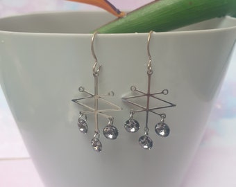 crystal pendulum earrings