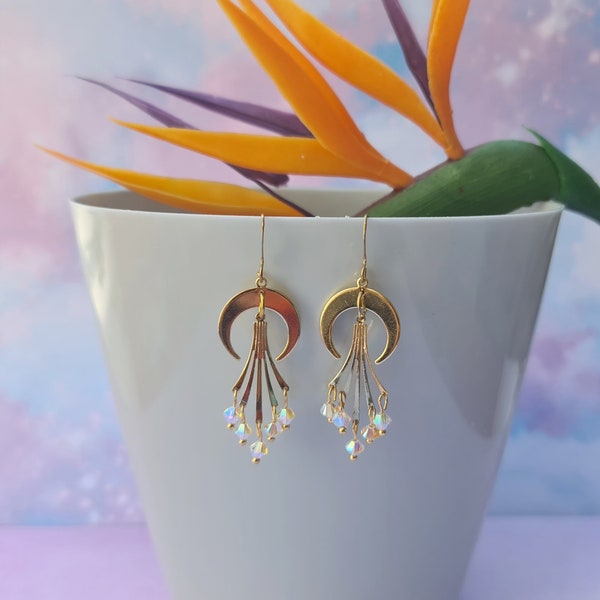 boucles d'oreilles cascade de cristal