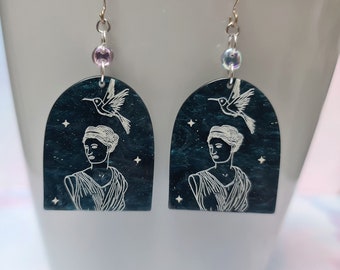 dream earrings of a young silver girl