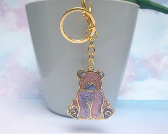 key holder my little teddy bear glitter white purple 5