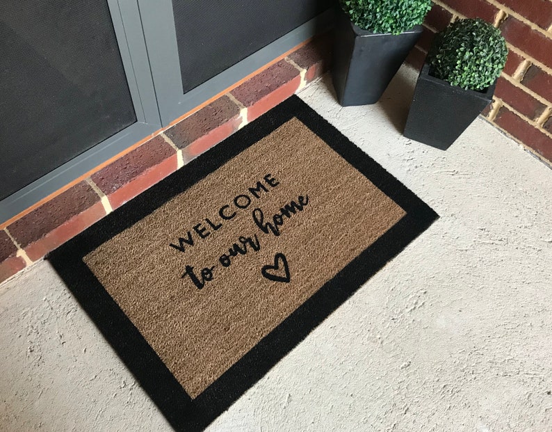 Welcome To Our Home Doormat Including Border Etsy