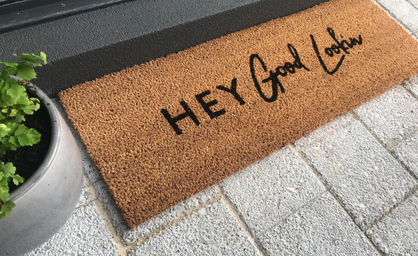 Hey Good Lookin Skinny Doormat Etsy