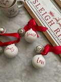 personalised name Ceramic Bauble Ornament White product logo