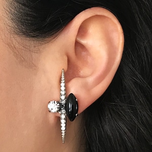 ON SALE Swarovski Ohrstecker, Schwarze Ohrstecker, Ohrstecker, Schwarze Ohrringe, Swarovski Kristall Ohrringe, Boho Schmuck, Schmuck
