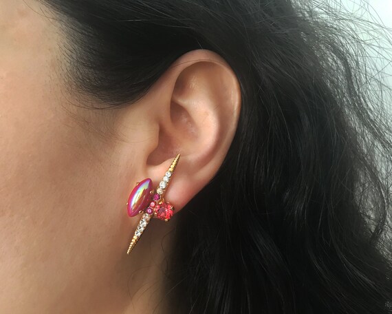 ON SALE Swarovski Crystal Red Earrings Red Stud Earrings Red