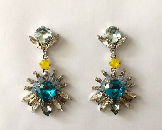 Swarovski Crystal Chandelier Earrings Statement Drop Etsy