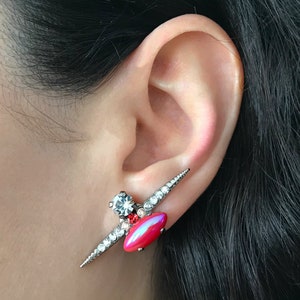 ON SALE Swarovski studs, Red stud earrings, Earring studs, Red earrings, Swarovski crystal earrings, Boho Jewelry, Jewellery