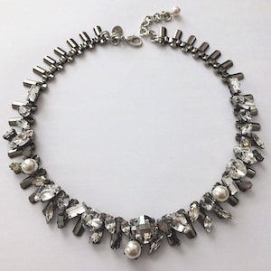 Swarovski necklace, Crystal stone necklace, Pearls and Crystals, Pearl necklace, Fashion jewelry