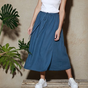 Custom-Made Wrapped Up Linen Skirt Casual Linen Skirt Summer Skirt Loose-fitting Skirt Flax Skirt Long Skirt In Linen image 2