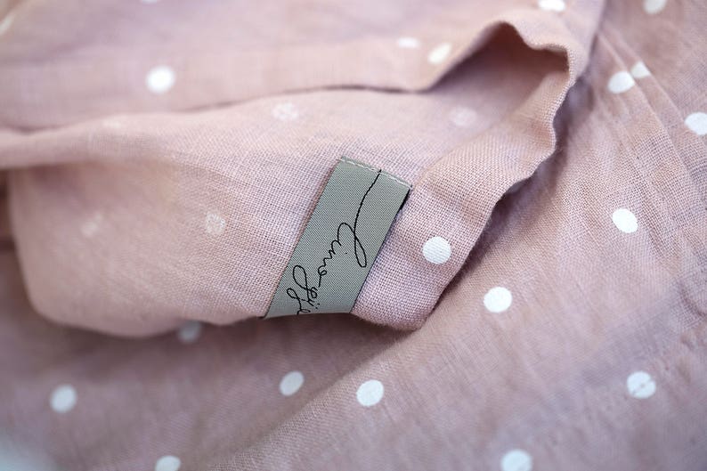 Pink Sleeveless Linen Top With White Dots / Pink Linen Top / Sleeveless Linen Blouse / Linen Blouse With Dots / Loose Fit Linen Top image 6