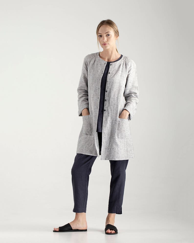 long linen cardigan womens