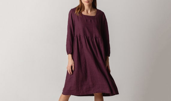 boxy linen dress Floral Linen Boxy Dress Moda Boutique