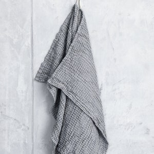 Set of 2 Natural Hand Towels Waffle Linen Cotton Towel Linen Cotton Blend Towel Beach Towel Linen Towel Towel For Bath image 6