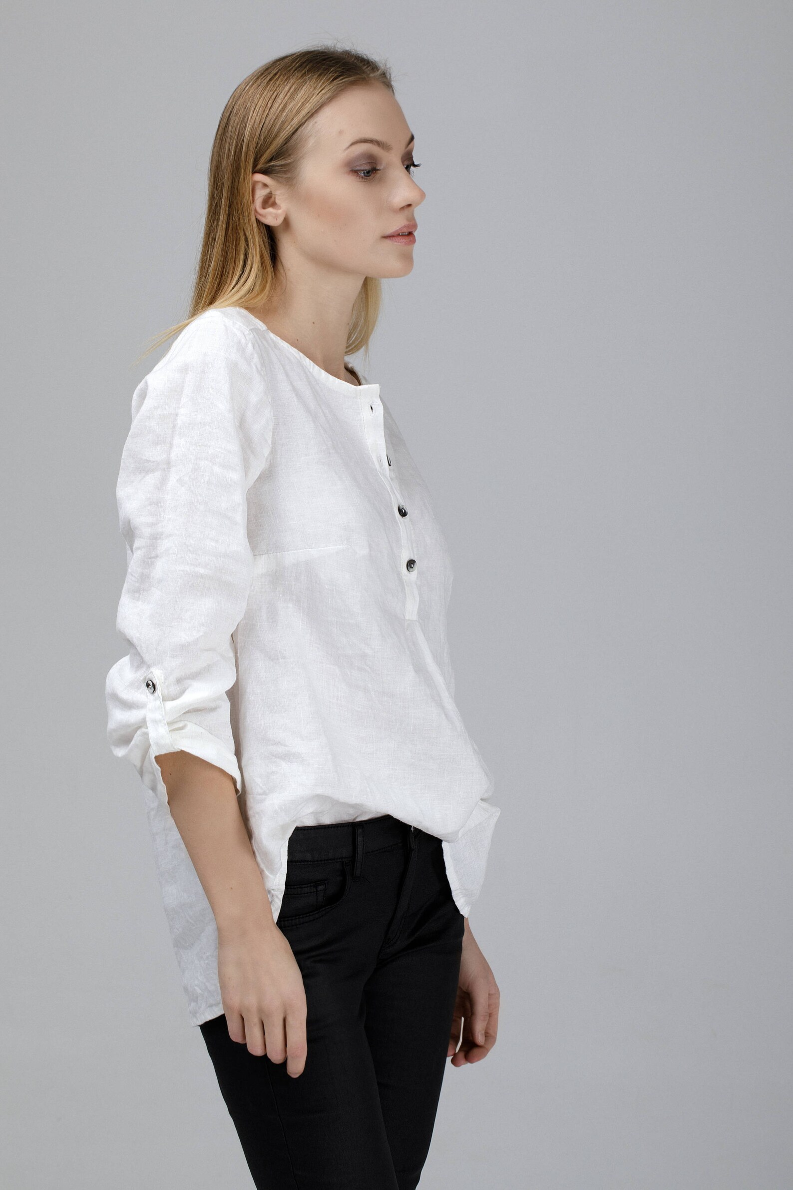 White Linen Shirt / Oversized Shirt / White Linen Tunic / - Etsy