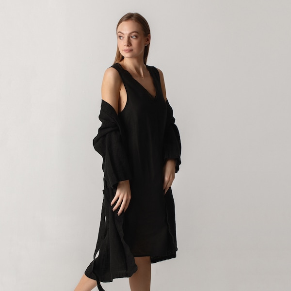 Knee-length Linen Nightie