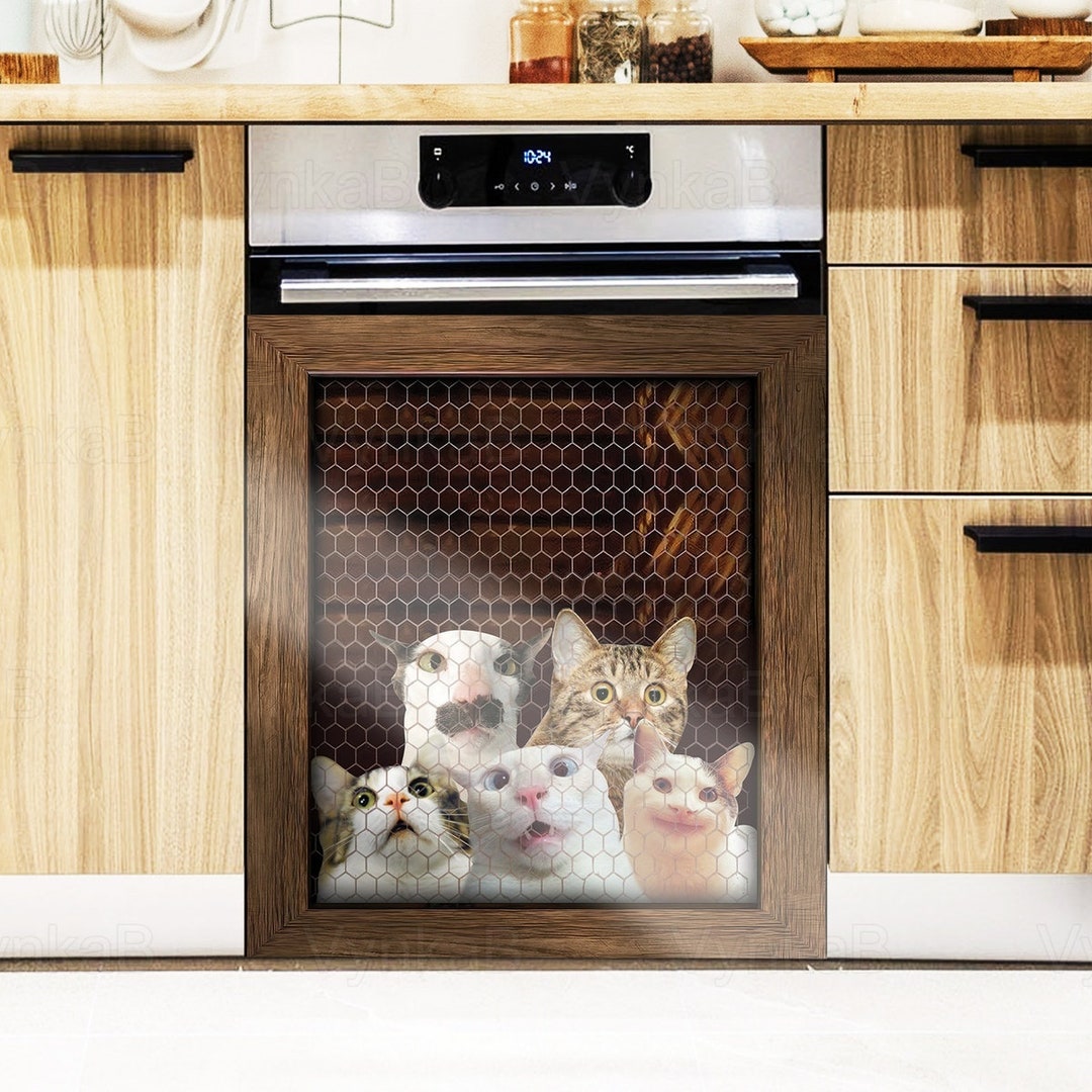 Cat Dishwasher Cover Funny Cat Gift Dishwasher Sticker Cat Etsy Australia