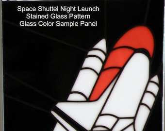 Modèle de vitrail de lancement de nuit de la navette spatiale