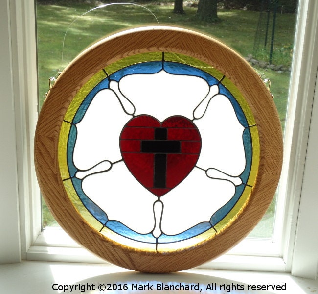 Luther Rose Stained Glass Window Panel Luther Rose Stained Glass Window Panel, Stained Glass Long Beach Island Nj