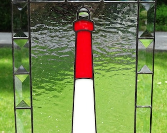 Panneau de vitrail Barnegat Lighthouse avec biseaux