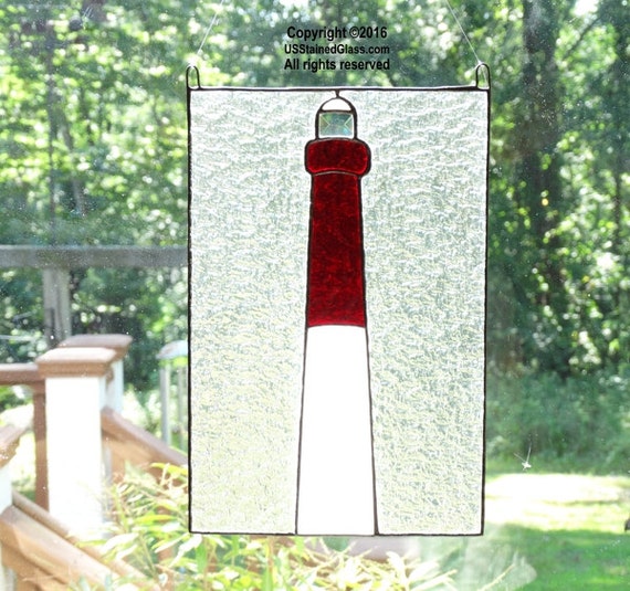 Glass Art Barnegat Lighthouse Stained Glass Window Panel Art Collectibles