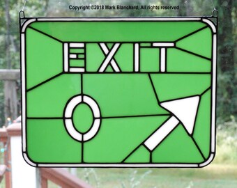 Exit Zero Sign Stained Glass Panel Cape May Gift