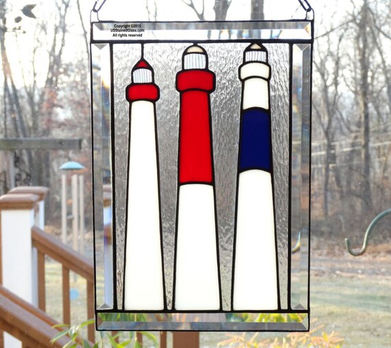 Nj Tall Lighthouses Barnegat Cape May And Absecon Stained Nj Tall Lighthouses Barnegat Cape May, Stained Glass Long Beach Island Nj