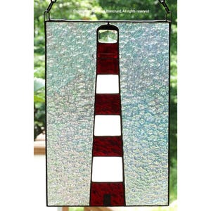 Assateague Lighthouse Stained Glass Window Panel image 1