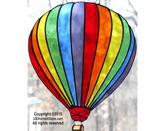 Attrape-soleil en vitrail montgolfière