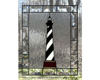 Panneau de vitrail du phare du cap Hatteras avec biseaux