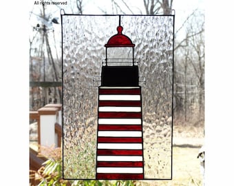 West Quoddy Head Lighthouse Stained Glass Panel