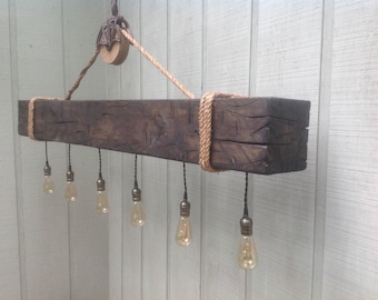 Rustic Barn Beam Ceiling Light