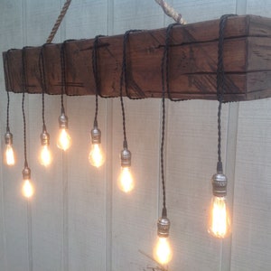 48” or 60” Barn Beam Light with 6/8 Hanging Bulbs