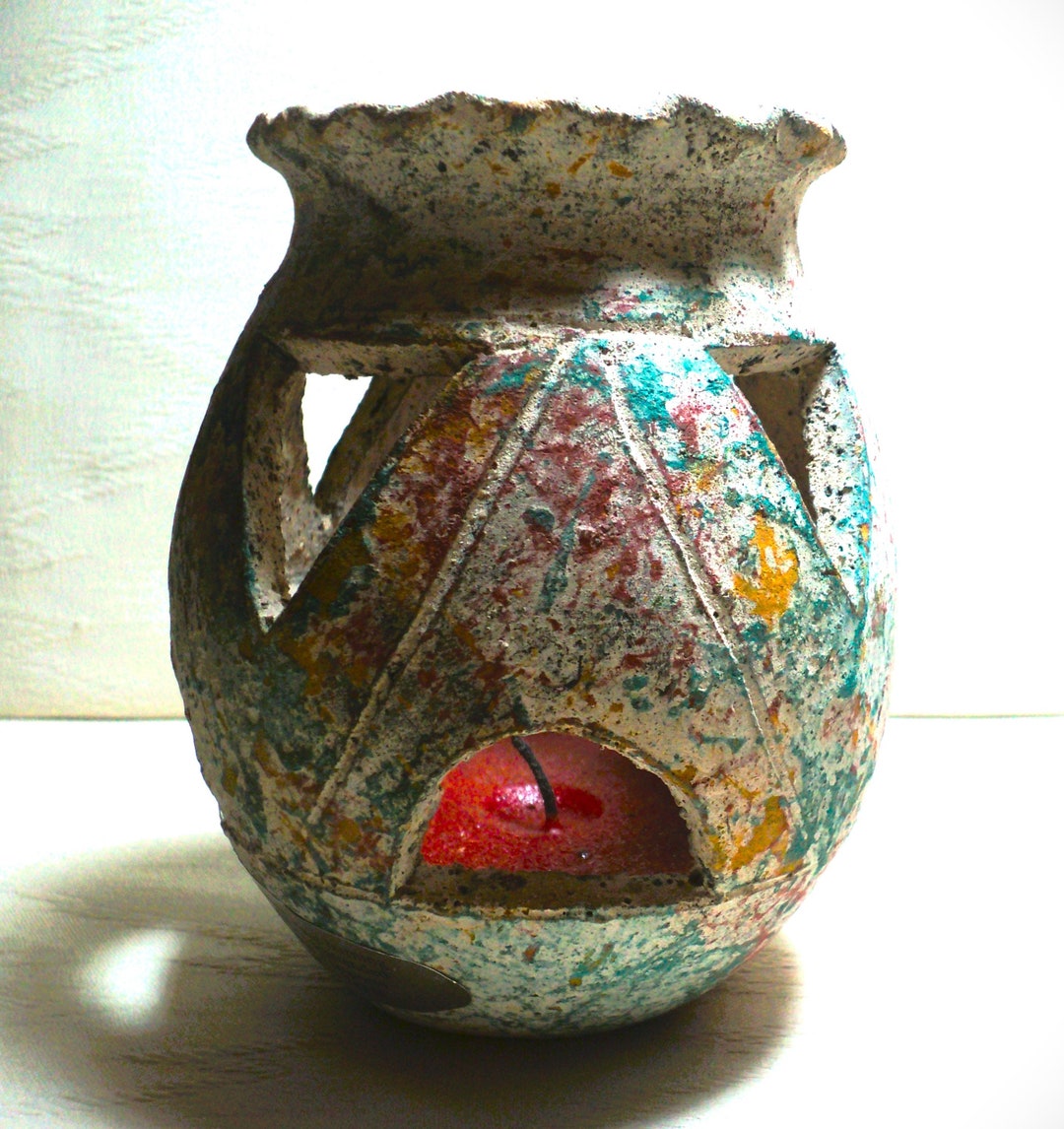 Black Clay Glazed Candle Sticks set Mexican Pottery from Michoacan