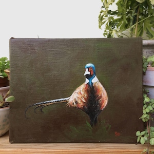 Henry the pheasant - ORIGINAL acrylic painting - Farm Animal Series