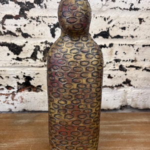 Soul Ceramic Figure Sculpture ochre and brown brick texture