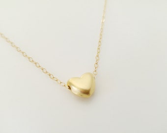 Silver Heart Necklace , Layering Necklace , Gold Heart Necklace , Heart Charm Necklace , Tiny Heart Necklace Gold Heart Necklace