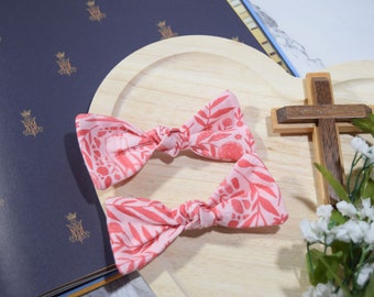 Catholic Hair Bows - Pink Lourdes