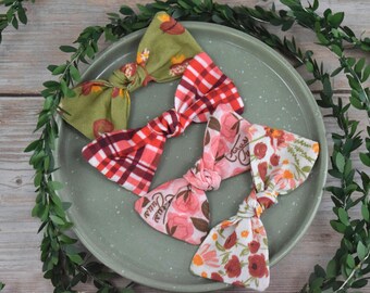 Catholic Knotted Hair Bows - Valentine Collection