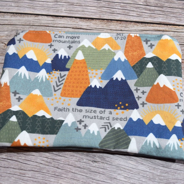 Zipper Pouch - Faith can Move Mountains