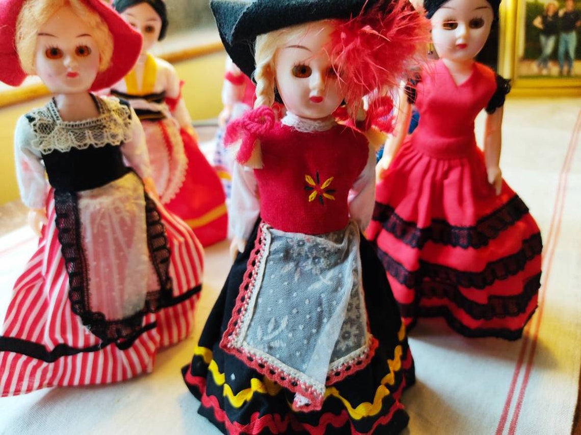Collection of Vintage National Costume Dolls. European Etsy UK