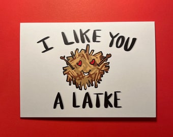 I Like You a Latke Greeting Card