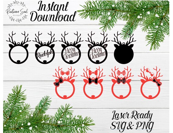 Download Christmas Reindeer Ornament Svg Png Digital Cut Laser Files Etsy