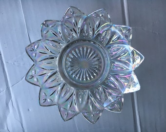 Iridescent Carnival Federal Glass Petal Dessert Bowl