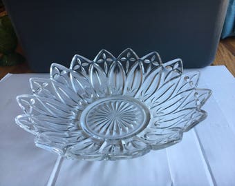 Federal Glass Clear Petal Serving Bowl 10 1/2"