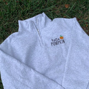 Pumpkin Quarter Zip Etsy