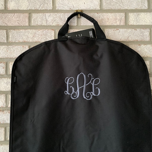 SHIPPING INCLUDED -Personalized 60” garment bag-Gown length -monogrammed garment bag-embroidered garment bag-travel bag for hanging clothes